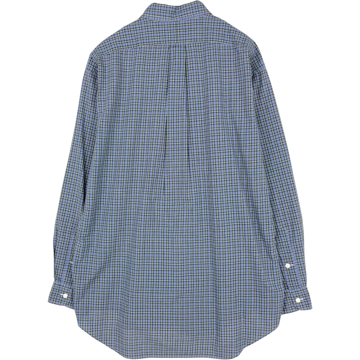 Ralph Lauren BLAKE long sleeve button down check shirt, men's size M cotton blue type Vintage Second Hand