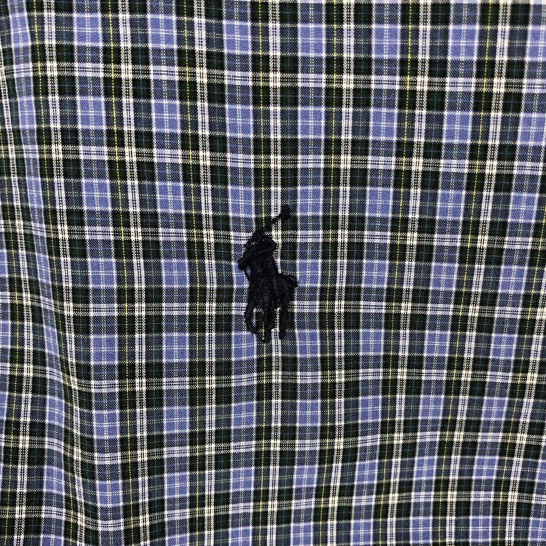 Ralph Lauren BLAKE long sleeve button down check shirt, men's size M cotton blue type Vintage Second Hand