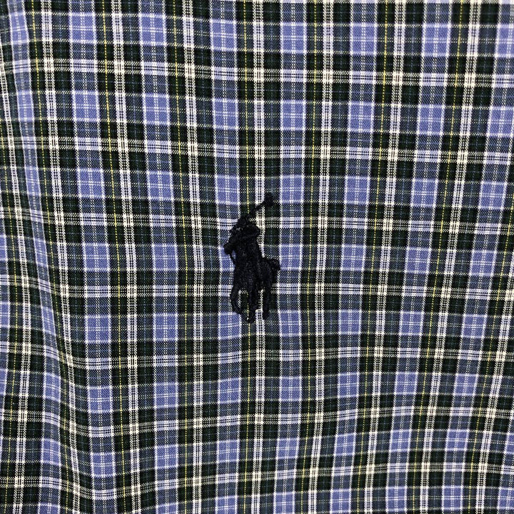 Ralph Lauren BLAKE long sleeve button down check shirt, men's size M cotton blue type Vintage Second Hand