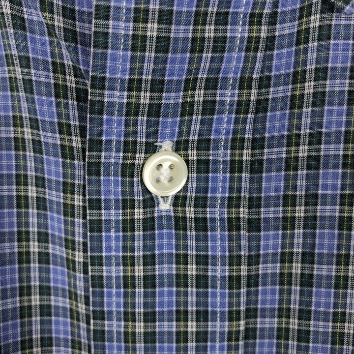 Ralph Lauren BLAKE long sleeve button down check shirt, men's size M cotton blue type Vintage Second Hand