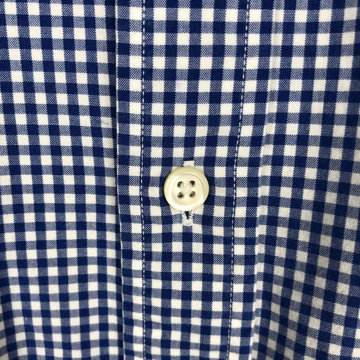 Ralph Lauren CUSTOM FIT Gingham Check Long Sleeve Button Down Check Shirt Men's XL cotton blue type Vintage Second Hand