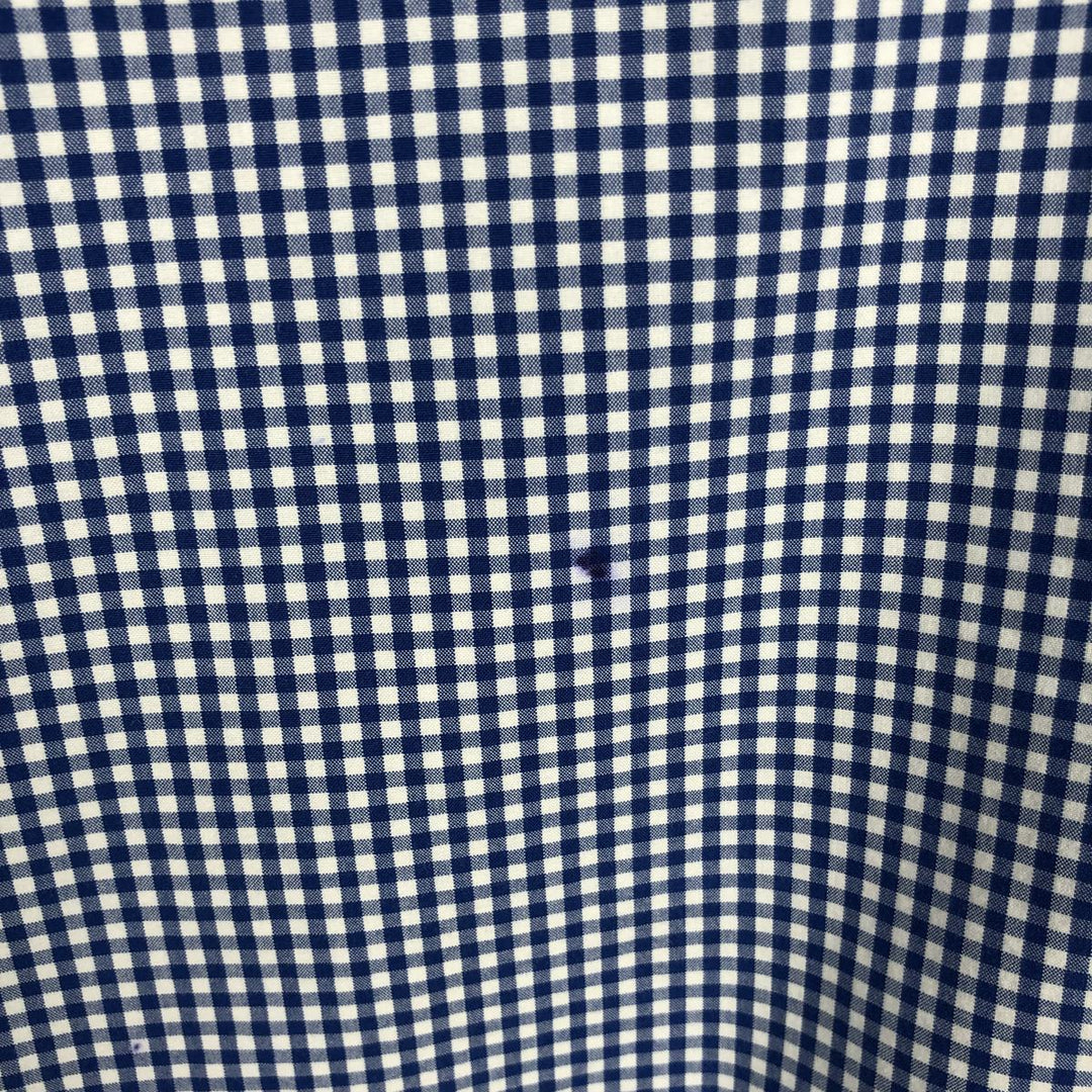 Ralph Lauren CUSTOM FIT Gingham Check Long Sleeve Button Down Check Shirt Men's XL cotton blue type Vintage Second Hand