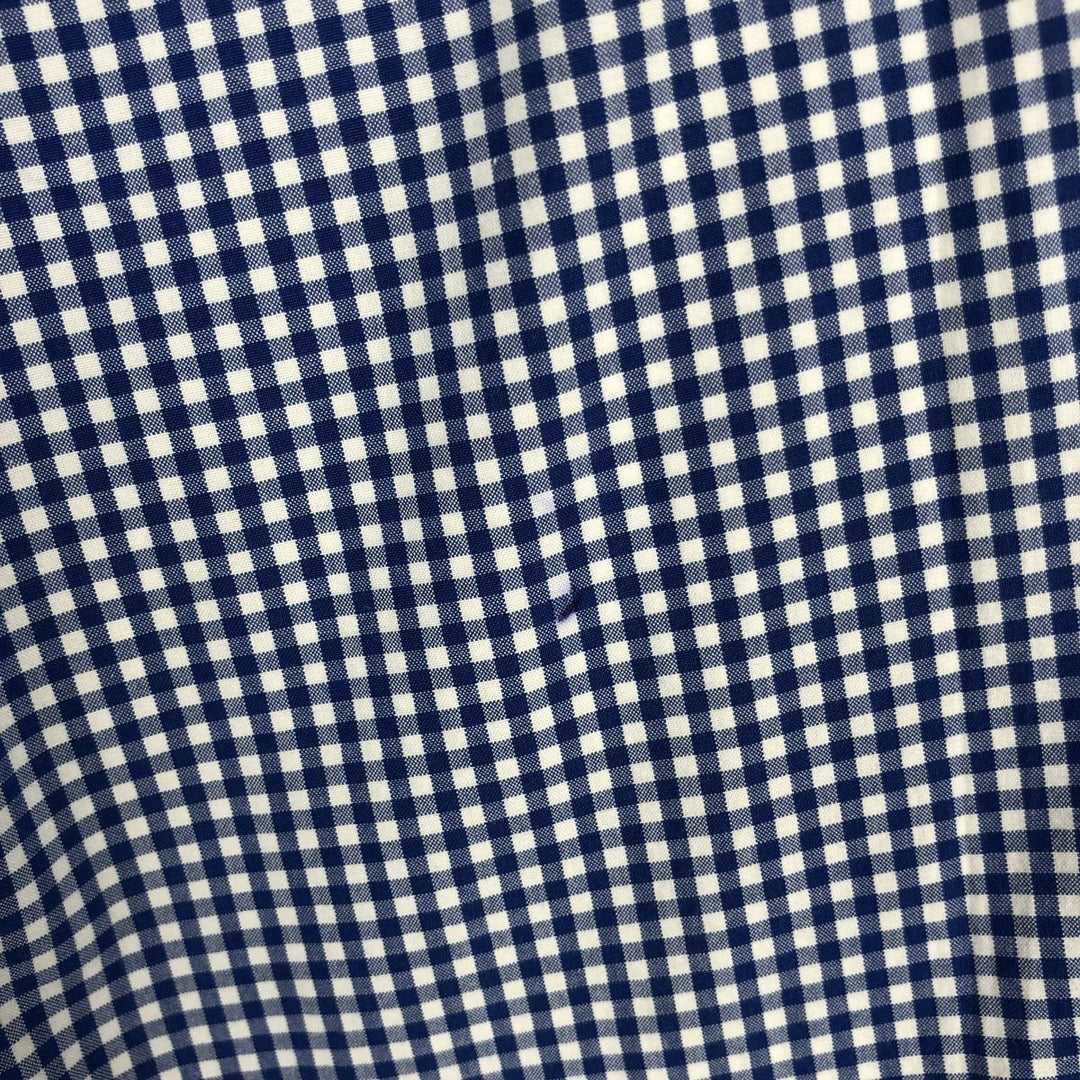 Ralph Lauren CUSTOM FIT Gingham Check Long Sleeve Button Down Check Shirt Men's XL cotton blue type Vintage Second Hand