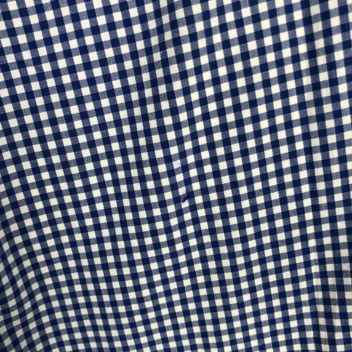 Ralph Lauren CUSTOM FIT Gingham Check Long Sleeve Button Down Check Shirt Men's XL cotton blue type Vintage Second Hand
