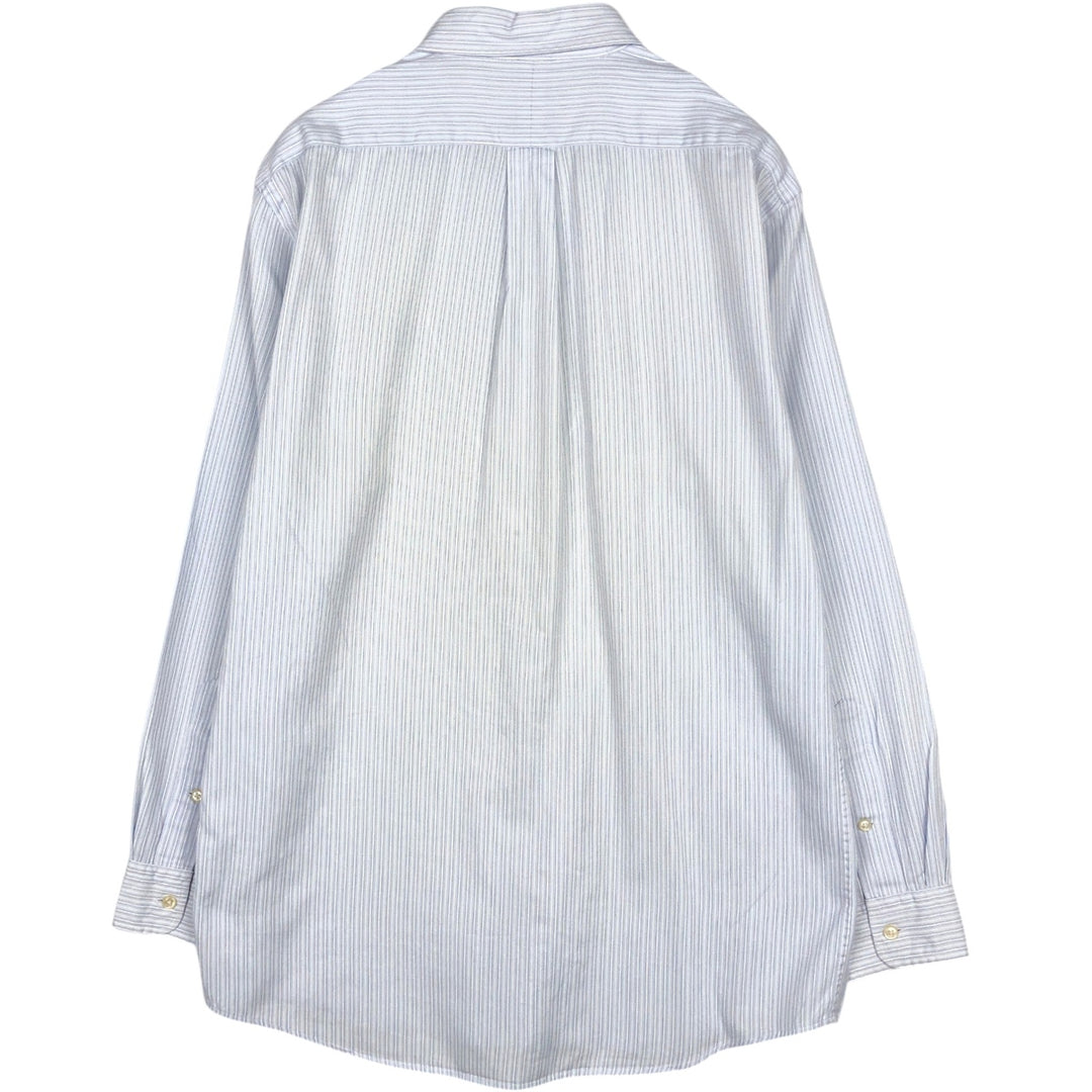 Ralph Lauren POLO by Ralph Lauren BLAKE Long-Sleeve Button-Down Striped Shirt, Men's Size M (approx.) cotton white type Vintage Second Hand