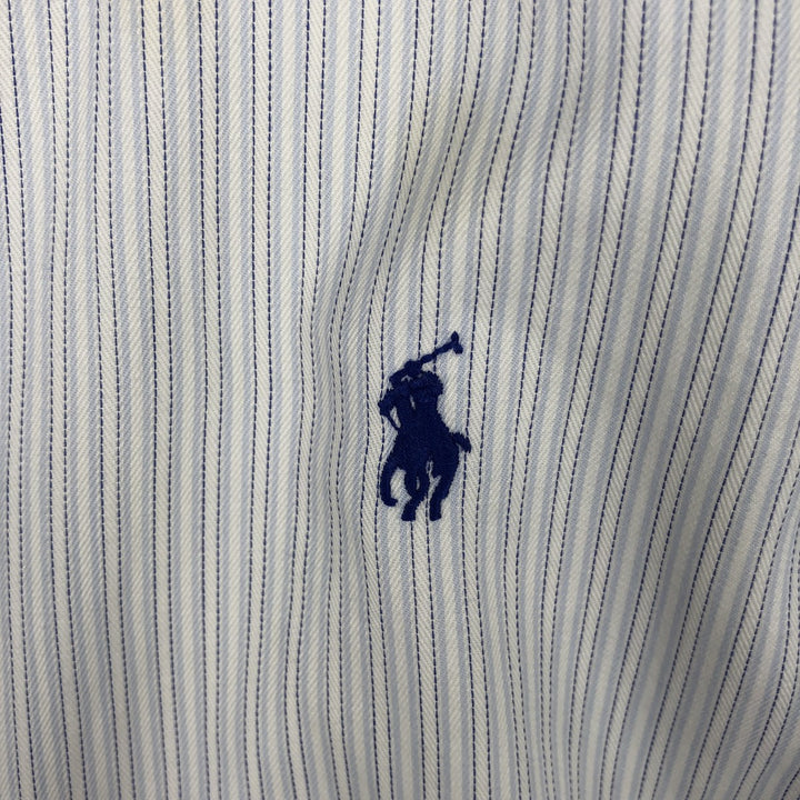 Ralph Lauren POLO by Ralph Lauren BLAKE Long-Sleeve Button-Down Striped Shirt, Men's Size M (approx.) cotton white type Vintage Second Hand