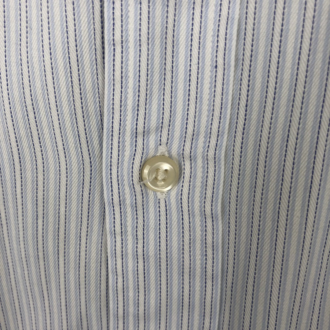Ralph Lauren POLO by Ralph Lauren BLAKE Long-Sleeve Button-Down Striped Shirt, Men's Size M (approx.) cotton white type Vintage Second Hand