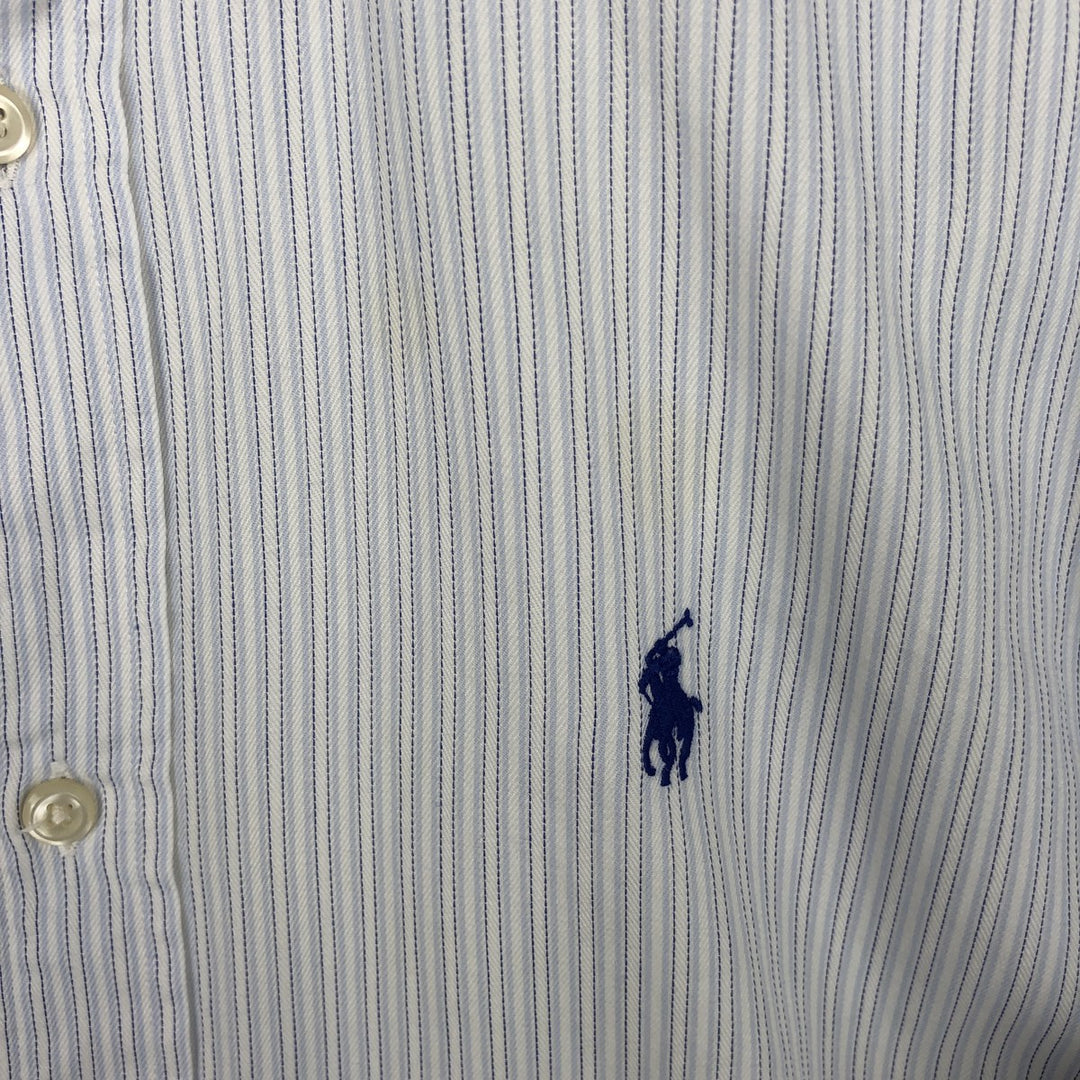 Ralph Lauren POLO by Ralph Lauren BLAKE Long-Sleeve Button-Down Striped Shirt, Men's Size M (approx.) cotton white type Vintage Second Hand