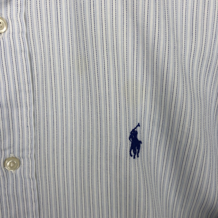 Ralph Lauren POLO by Ralph Lauren BLAKE Long-Sleeve Button-Down Striped Shirt, Men's Size M (approx.) cotton white type Vintage Second Hand