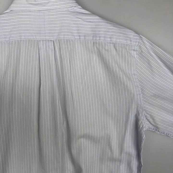 Ralph Lauren POLO by Ralph Lauren BLAKE Long-Sleeve Button-Down Striped Shirt, Men's Size M (approx.) cotton white type Vintage Second Hand
