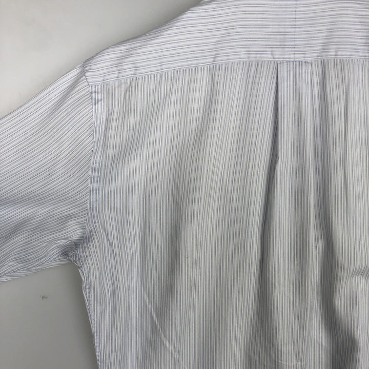 Ralph Lauren POLO by Ralph Lauren BLAKE Long-Sleeve Button-Down Striped Shirt, Men's Size M (approx.) cotton white type Vintage Second Hand