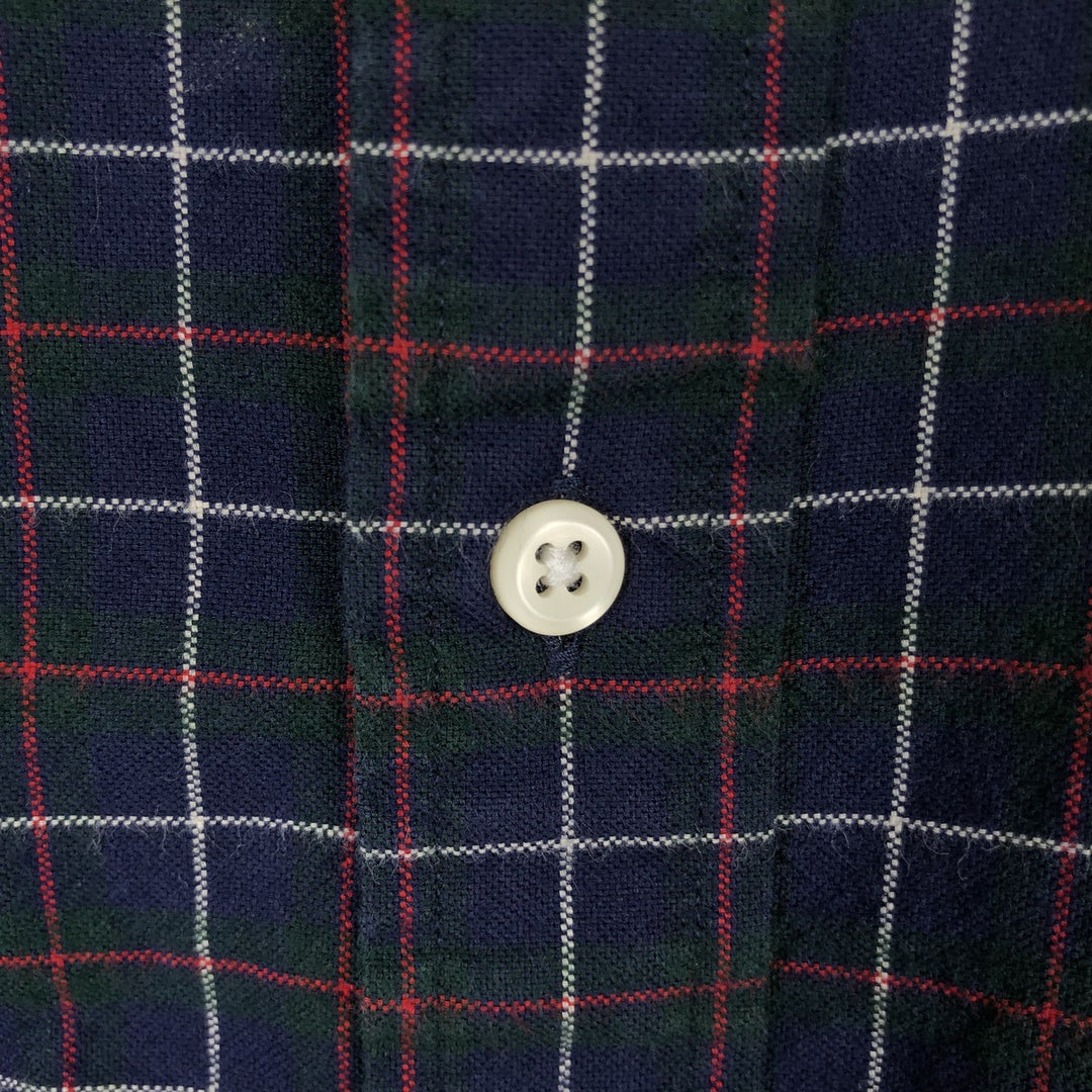 Ralph Lauren Classic Fit Long Sleeve Button Down Check Shirt, Men's Size L cotton navy blue type Vintage Second Hand