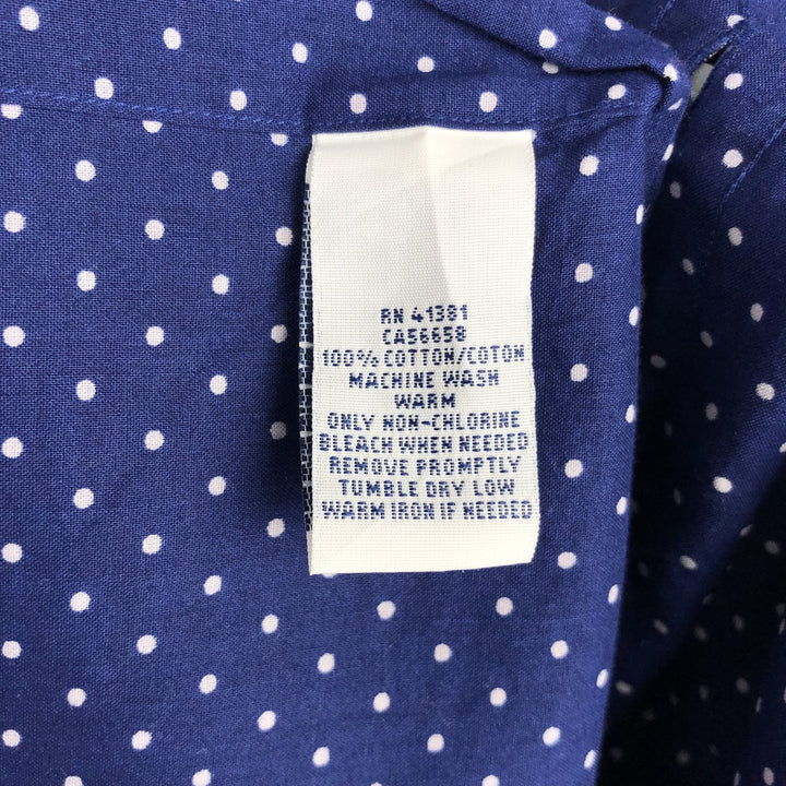 Ralph Lauren SLIM FIT long-sleeved cotton shirt with polka dot pattern, men's size L (approx.) cotton Navy blue Vintage Second Hand