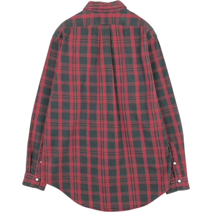 Ralph Lauren long sleeve button down check shirt, men's size L cotton red type Vintage Second Hand