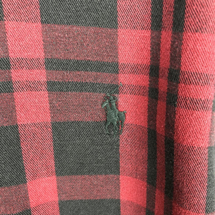 Ralph Lauren long sleeve button down check shirt, men's size L cotton red type Vintage Second Hand