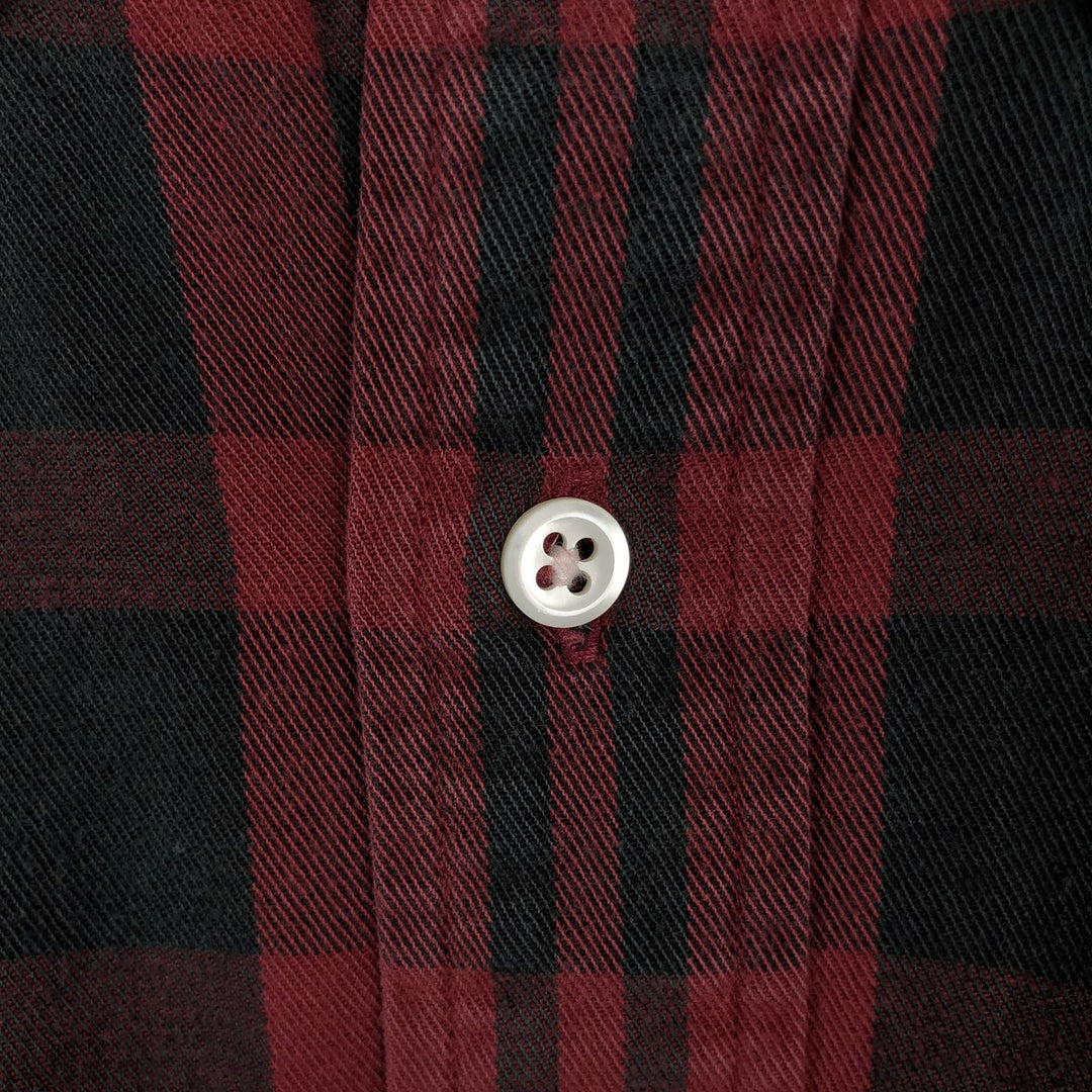 Ralph Lauren long sleeve button down check shirt, men's size L cotton red type Vintage Second Hand