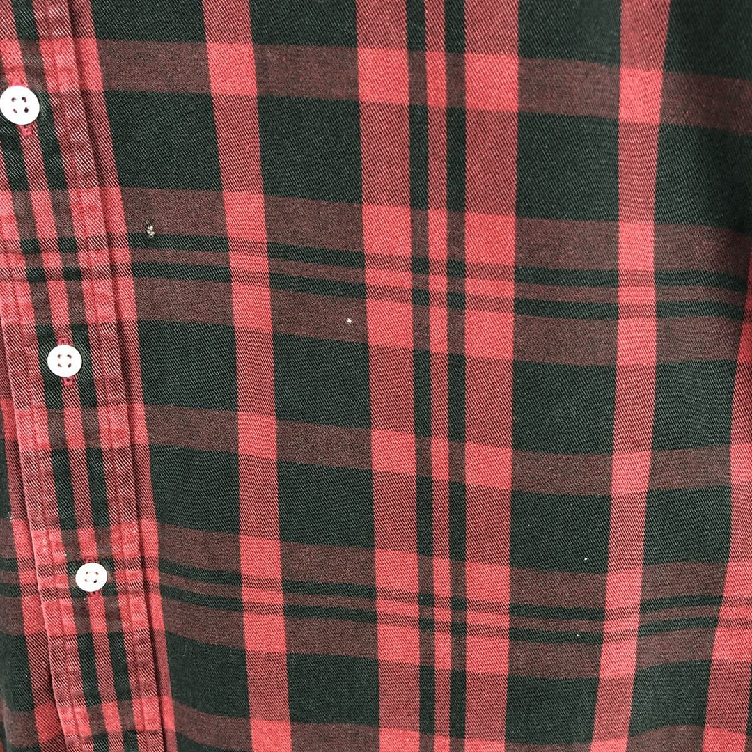 Ralph Lauren long sleeve button down check shirt, men's size L cotton red type Vintage Second Hand