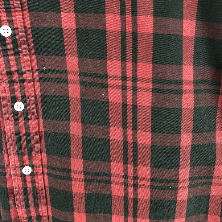 Ralph Lauren long sleeve button down check shirt, men's size L cotton red type Vintage Second Hand