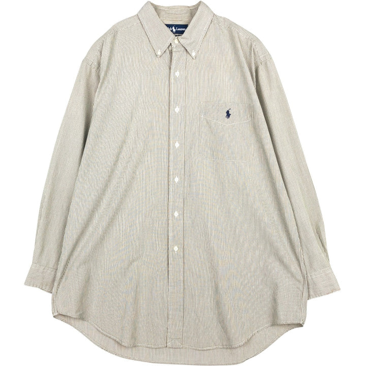 Ralph Lauren YARMOUTH Long Sleeve Button Down Check Shirt Men's XL cotton green type Vintage Second Hand