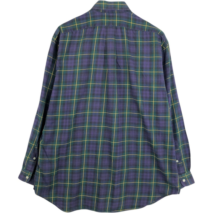 Ralph Lauren BLAKE long sleeve button down check shirt, men's size L cotton Green type dark green Vintage Second Hand