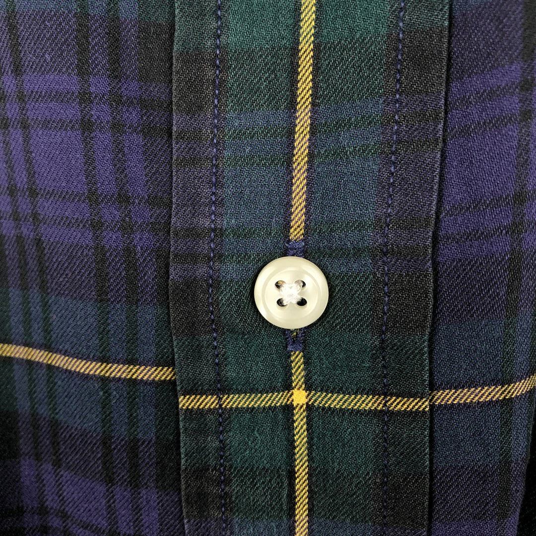 Ralph Lauren BLAKE long sleeve button down check shirt, men's size L cotton Green type dark green Vintage Second Hand