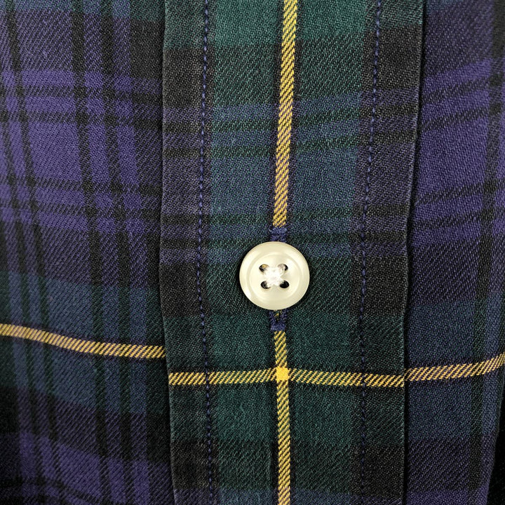 Ralph Lauren BLAKE long sleeve button down check shirt, men's size L cotton Green type dark green Vintage Second Hand