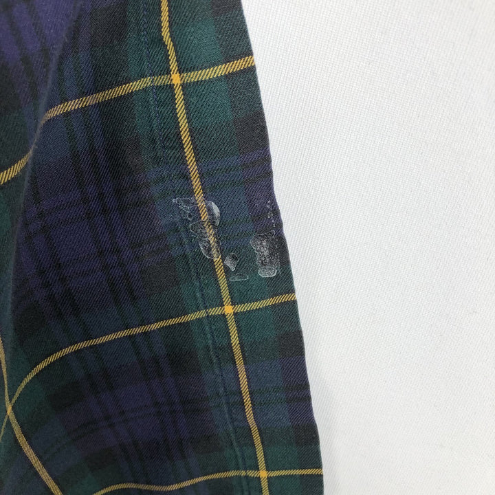 Ralph Lauren BLAKE long sleeve button down check shirt, men's size L cotton Green type dark green Vintage Second Hand