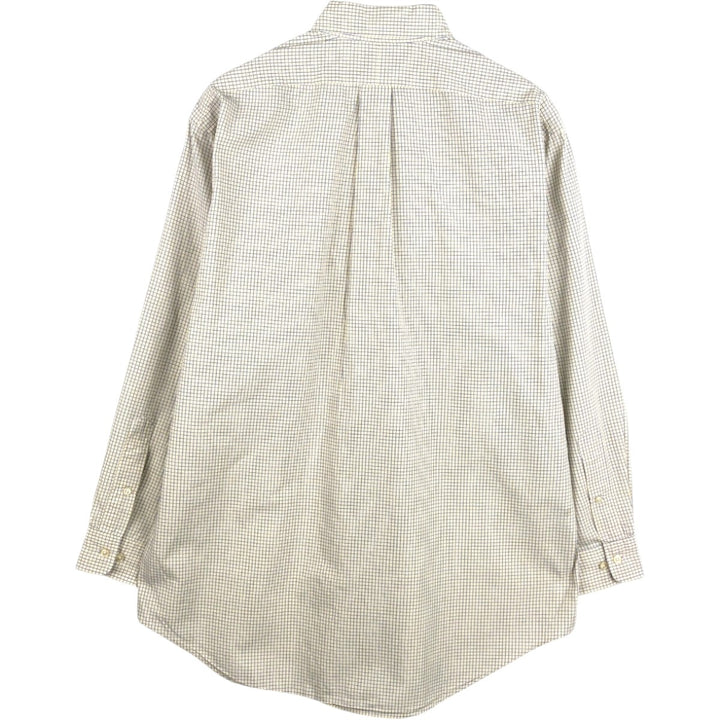 Ralph Lauren YARMOUTH Long-Sleeve Button-Down Check Shirt, Men's Size XL (approx.) cotton yellow type Vintage Second Hand
