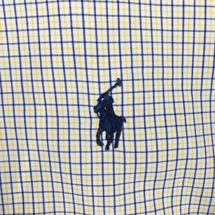 Ralph Lauren YARMOUTH Long-Sleeve Button-Down Check Shirt, Men's Size XL (approx.) cotton yellow type Vintage Second Hand