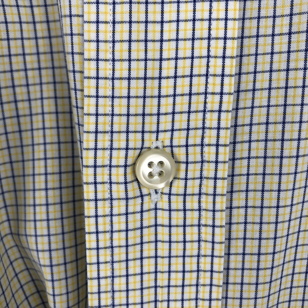 Ralph Lauren YARMOUTH Long-Sleeve Button-Down Check Shirt, Men's Size XL (approx.) cotton yellow type Vintage Second Hand