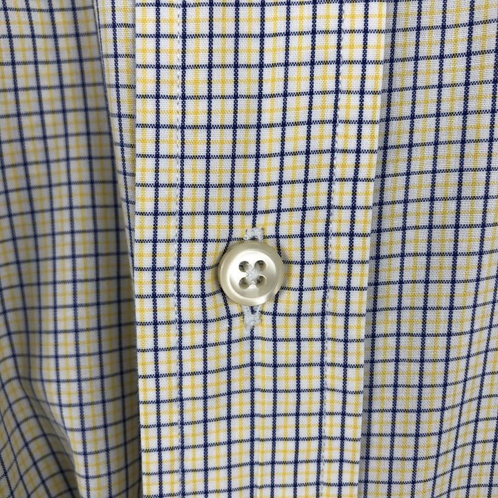 Ralph Lauren YARMOUTH Long-Sleeve Button-Down Check Shirt, Men's Size XL (approx.) cotton yellow type Vintage Second Hand