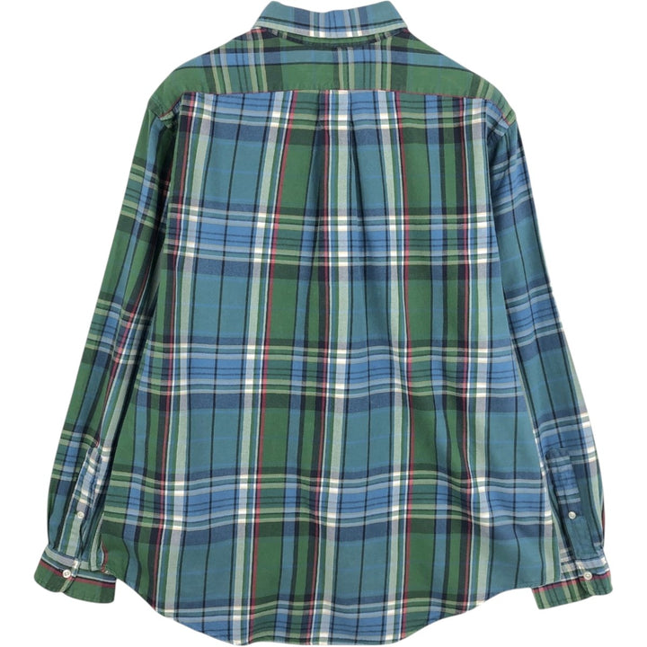 Ralph Lauren CUSTOM FIT long sleeve button down check shirt men's XL size cotton Green type dark green Vintage Second Hand