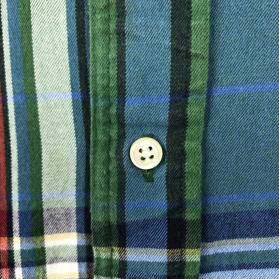 Ralph Lauren CUSTOM FIT long sleeve button down check shirt men's XL size cotton Green type dark green Vintage Second Hand