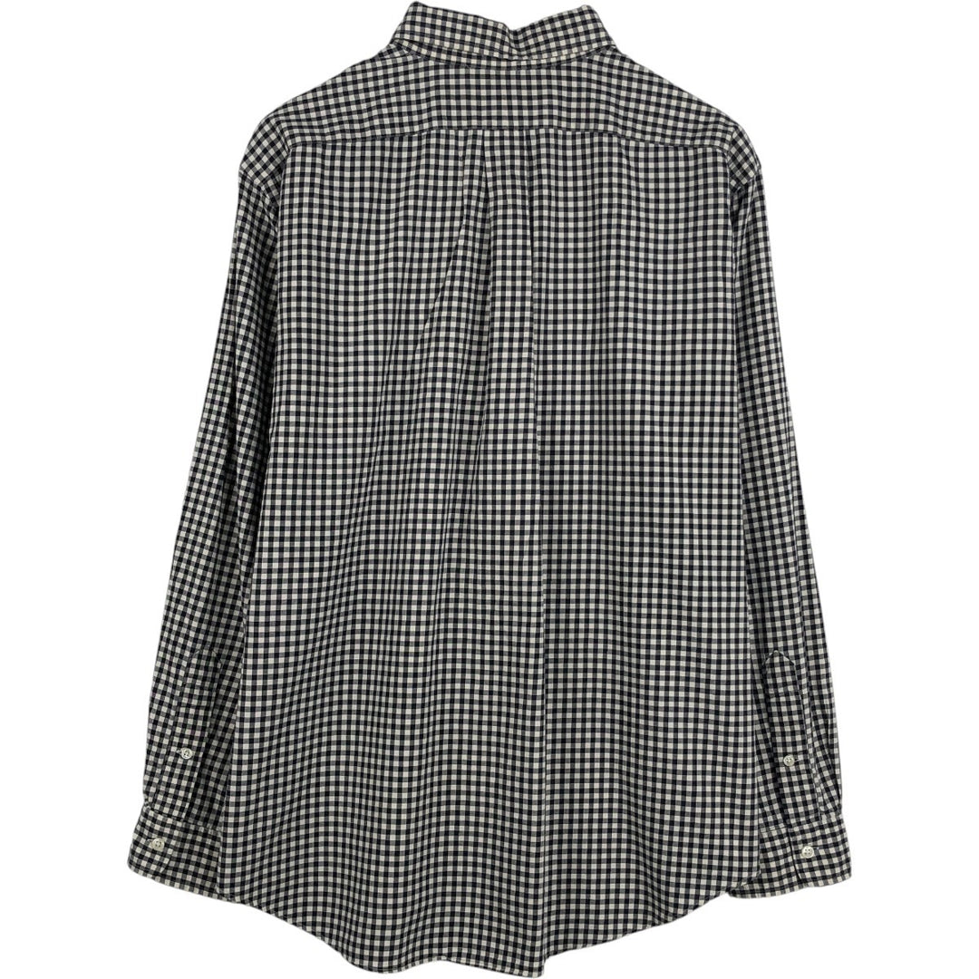 Ralph Lauren Classic Fit Gingham Check Long Sleeve Button Down Check Shirt Men's XL cotton black type Vintage Second Hand