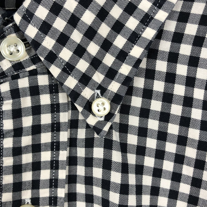 Ralph Lauren Classic Fit Gingham Check Long Sleeve Button Down Check Shirt Men's XL cotton black type Vintage Second Hand