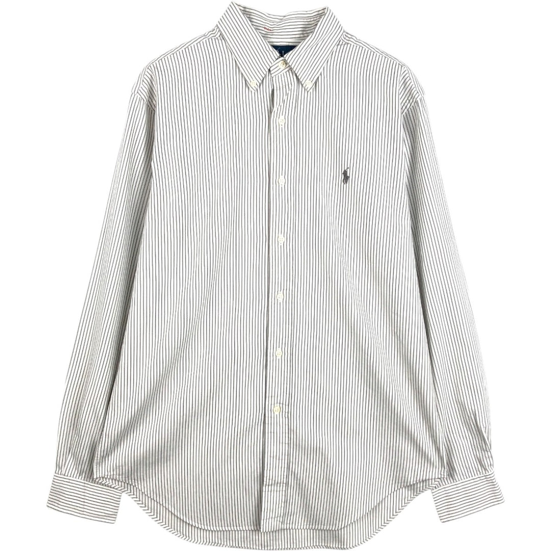 Ralph Lauren Classic Fit Long Sleeve Button Down Striped Shirt Men's M cotton white type Vintage Second Hand