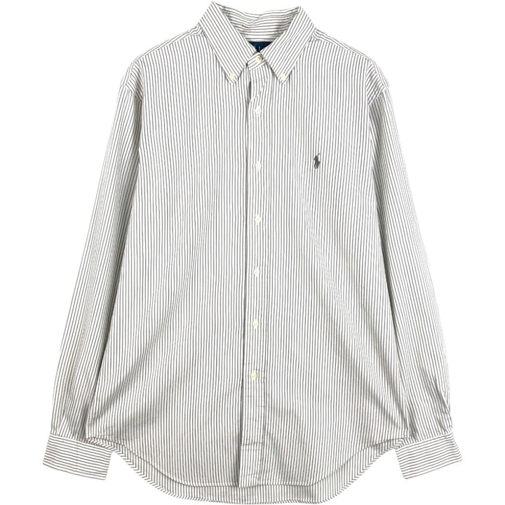 Ralph Lauren Classic Fit Long Sleeve Button Down Striped Shirt Men's M cotton white type Vintage Second Hand