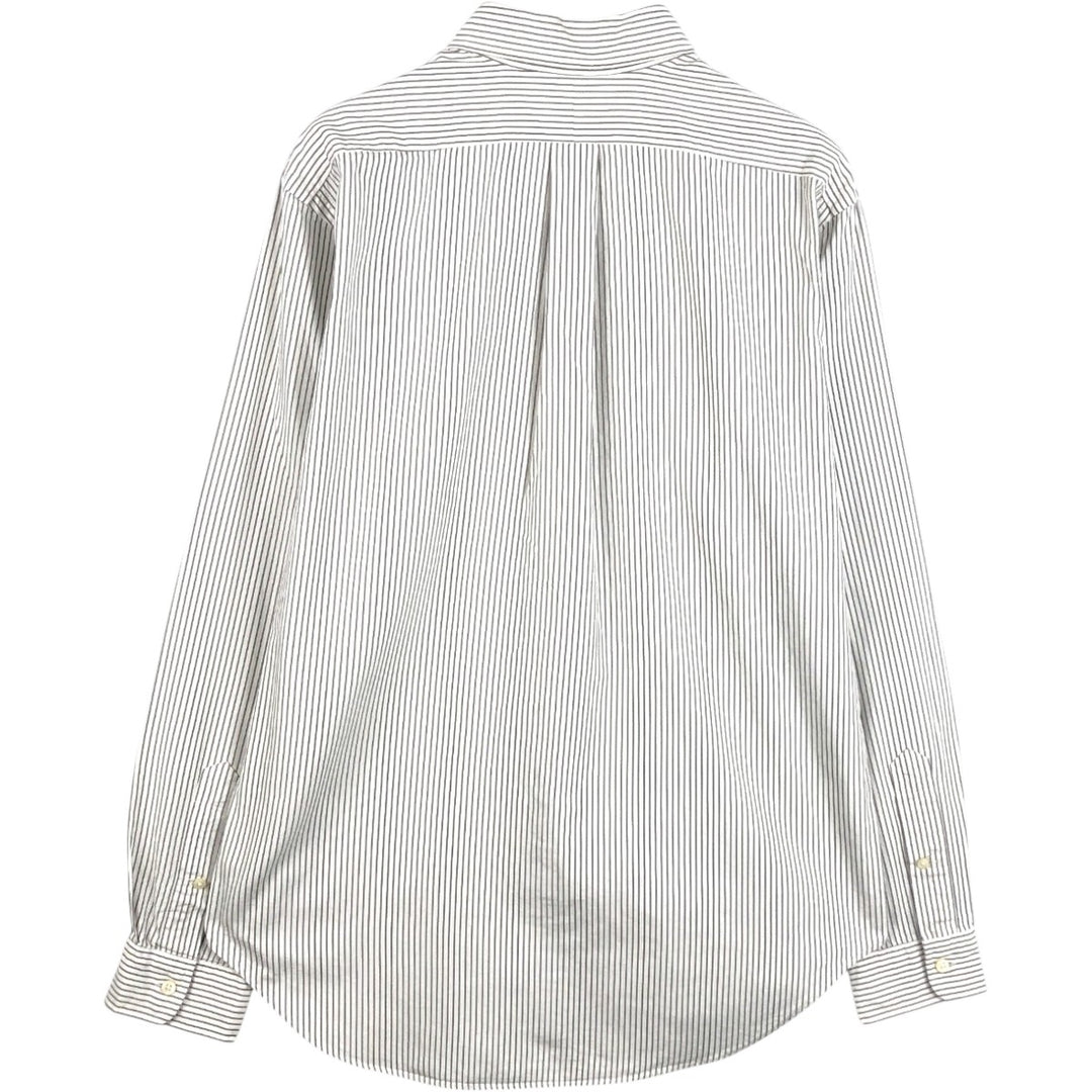 Ralph Lauren Classic Fit Long Sleeve Button Down Striped Shirt Men's M cotton white type Vintage Second Hand
