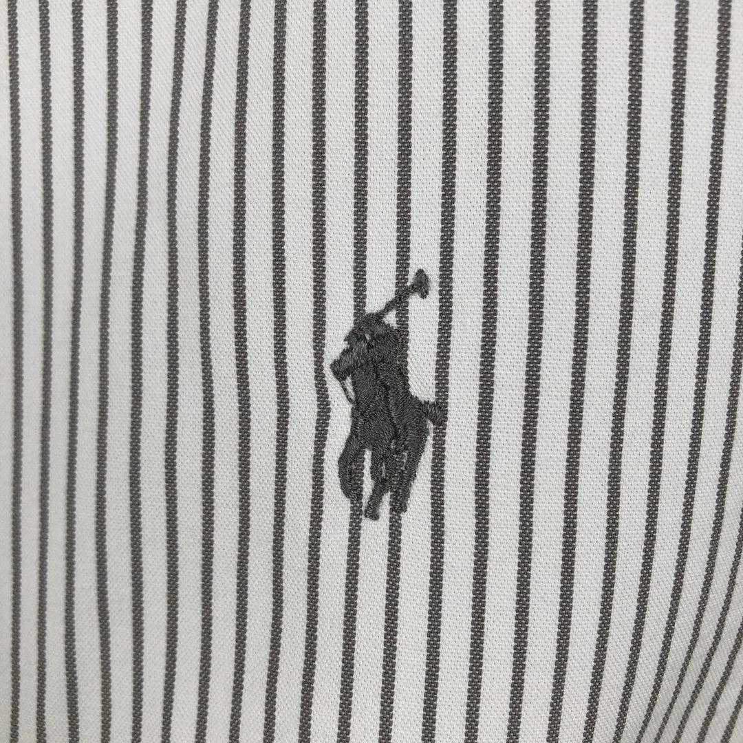 Ralph Lauren Classic Fit Long Sleeve Button Down Striped Shirt Men's M cotton white type Vintage Second Hand