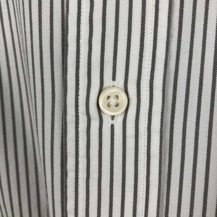 Ralph Lauren Classic Fit Long Sleeve Button Down Striped Shirt Men's M cotton white type Vintage Second Hand