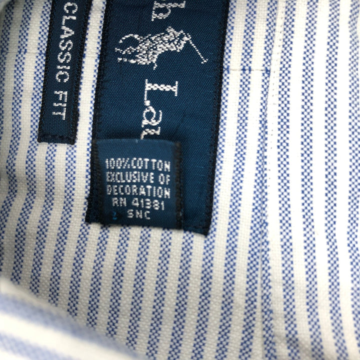 Ralph Lauren Classic Fit Long Sleeve Button Down Striped Shirt Men's XL cotton blue type Vintage Second Hand
