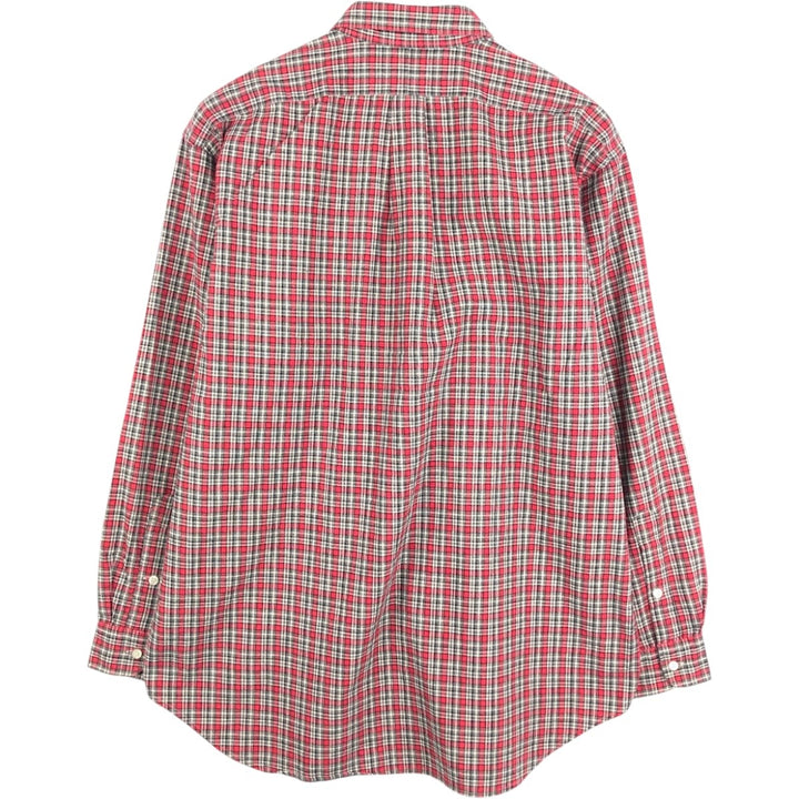 Ralph Lauren BLAKE long sleeve button down check shirt, men's size L cotton red type Vintage Second Hand