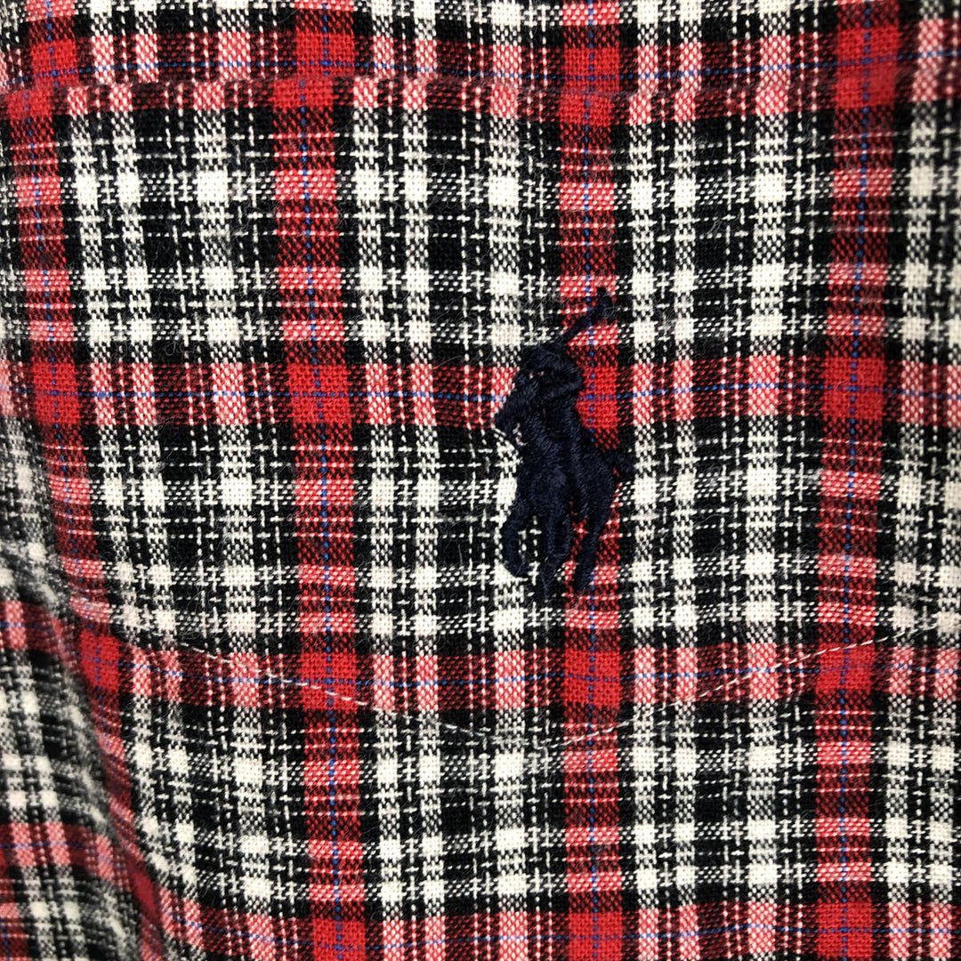 Ralph Lauren BLAKE long sleeve button down check shirt, men's size L cotton red type Vintage Second Hand