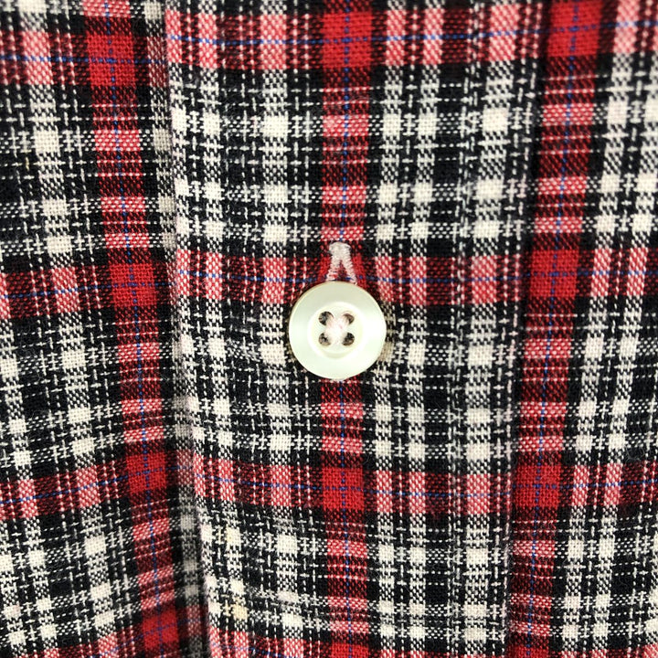 Ralph Lauren BLAKE long sleeve button down check shirt, men's size L cotton red type Vintage Second Hand