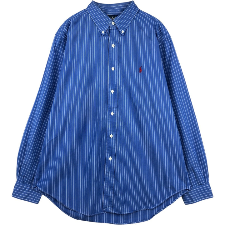 Ralph Lauren Classic Fit Long Sleeve Button Down Striped Shirt Men's XL cotton blue type Vintage Second Hand