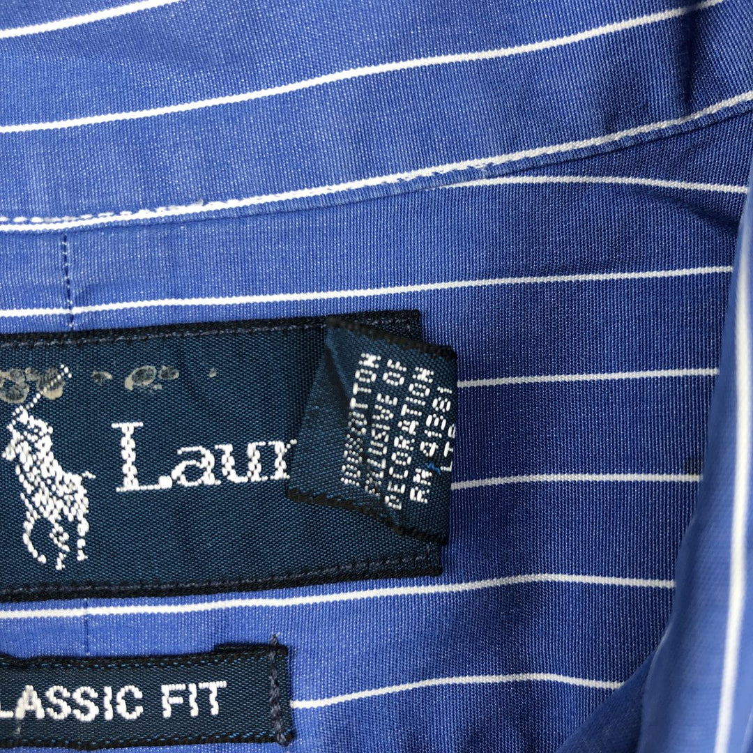 Ralph Lauren Classic Fit Long Sleeve Button Down Striped Shirt Men's XL cotton blue type Vintage Second Hand