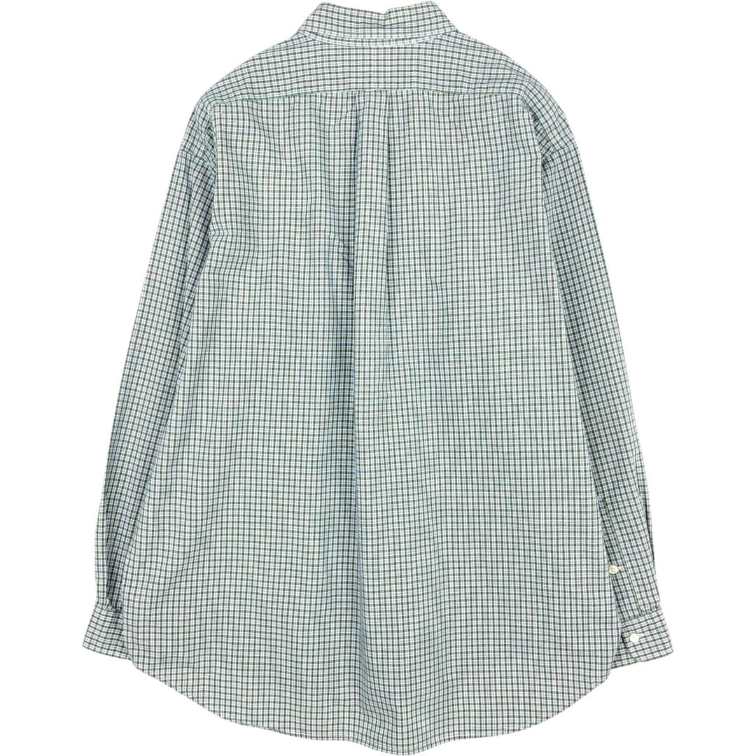Ralph Lauren BLAIRE long sleeve button down check shirt, men's XL size cotton green type Vintage Second Hand