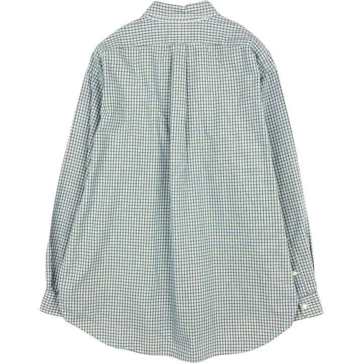 Ralph Lauren BLAIRE long sleeve button down check shirt, men's XL size cotton green type Vintage Second Hand