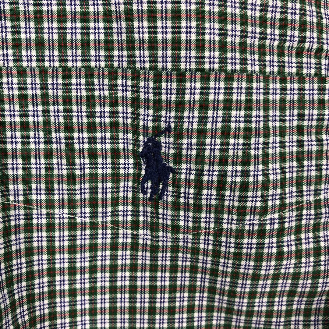 Ralph Lauren BLAIRE long sleeve button down check shirt, men's XL size cotton green type Vintage Second Hand