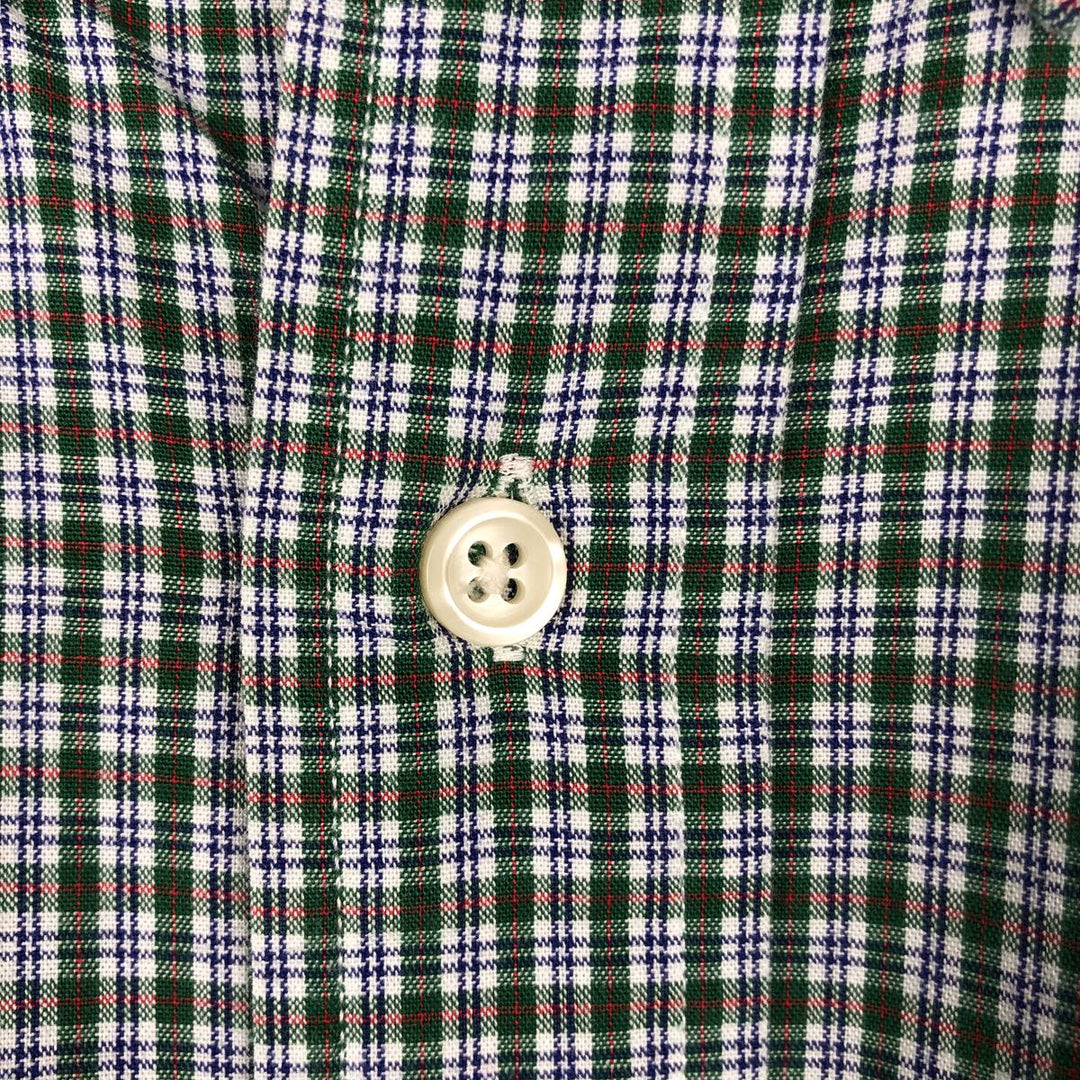Ralph Lauren BLAIRE long sleeve button down check shirt, men's XL size cotton green type Vintage Second Hand